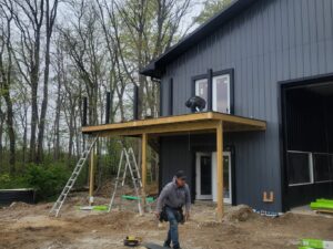 Newly constructed pole barn by E & A Construction LLC in rural Indiana