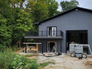 Newly constructed pole barn by E & A Construction LLC in rural Indiana