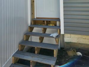 Custom wood deck installation by E & A Construction LLC on a residential property in Indiana